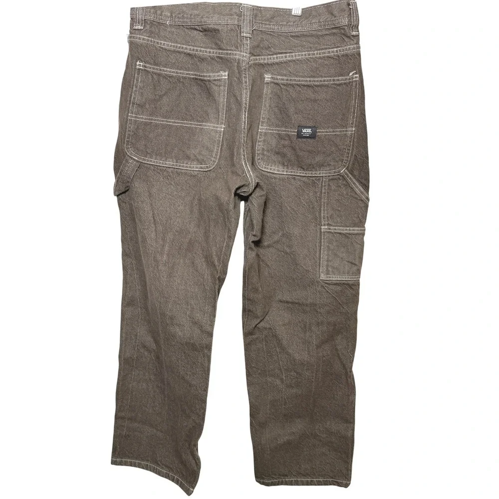 Vans Skateboarding Wright Loose Fit Carpenter Pants Brown Denim Mens 34